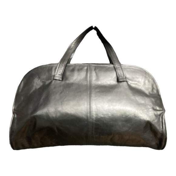 Vintage Pansy leather handbag with gold accents front pocket and zipper - Picture 2 of 11